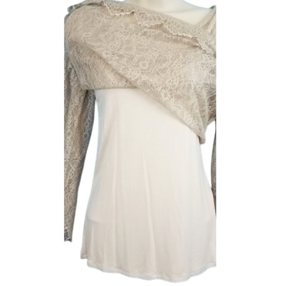 WHITE HOUSE BLACK MARKET Pearl Pullover Lace Blouse Women's XS - Picture 3 of 4